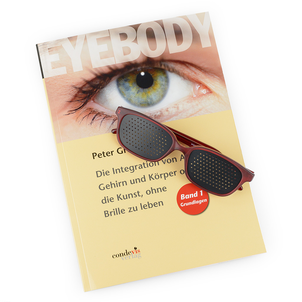 Special Bundle: Book 1 (german) + Pinhole Glasses (red frame)